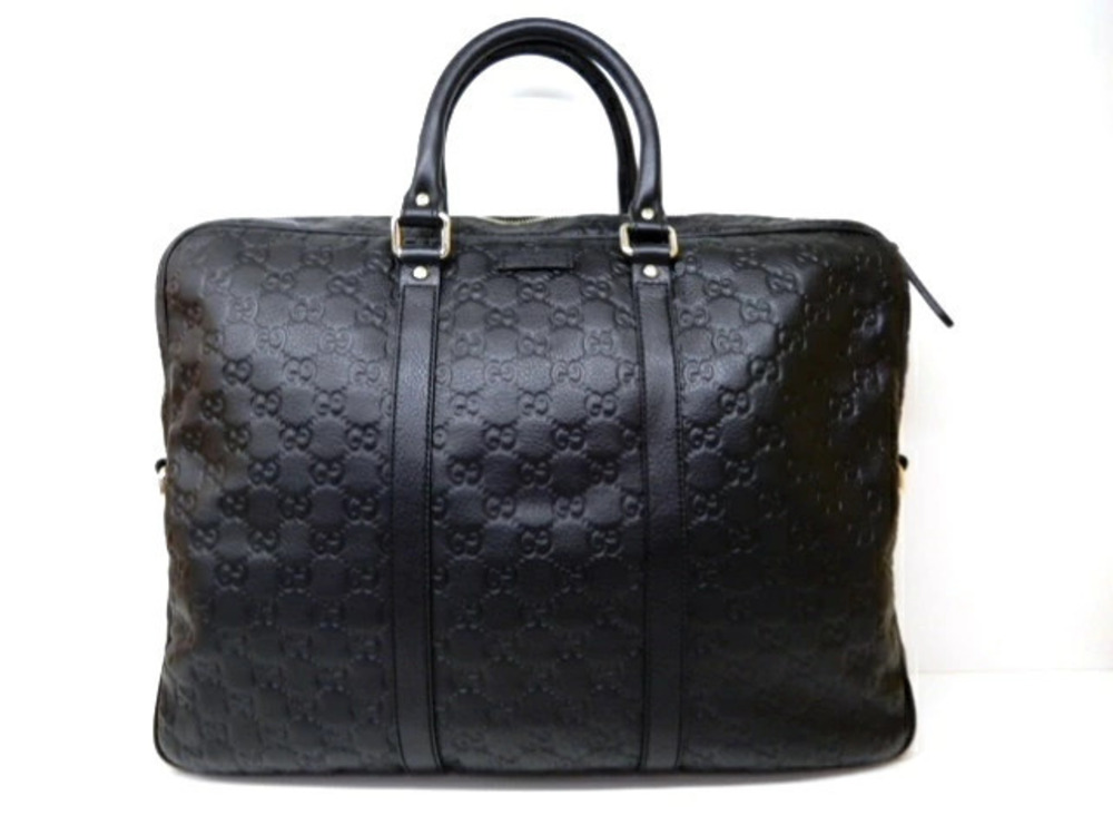 Gucci Briefcase Business Bag Gucci Guccissima Black Strap